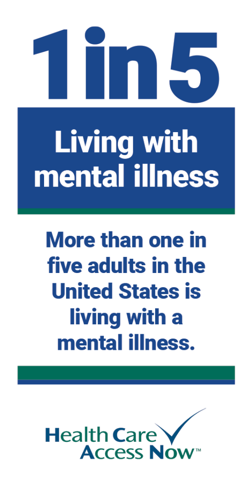 1 in 5 adults in the United States is living with a mental illness.